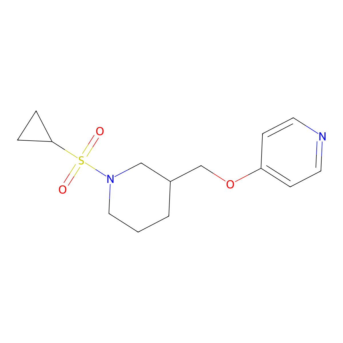 4-{[1-(Cyclopropanesulfonyl)piperidin-3-yl]methoxy}pyridine molecular structure, CAS 2379997-64-3