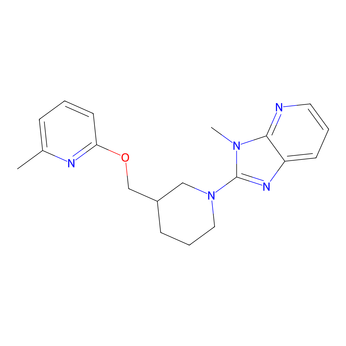 2-methyl-6-[(1-{3-methyl-3H-imidazo[4,5-b]pyridin-2-yl}piperidin-3-yl)methoxy]pyridine molecular structure, CAS 2379997-66-5