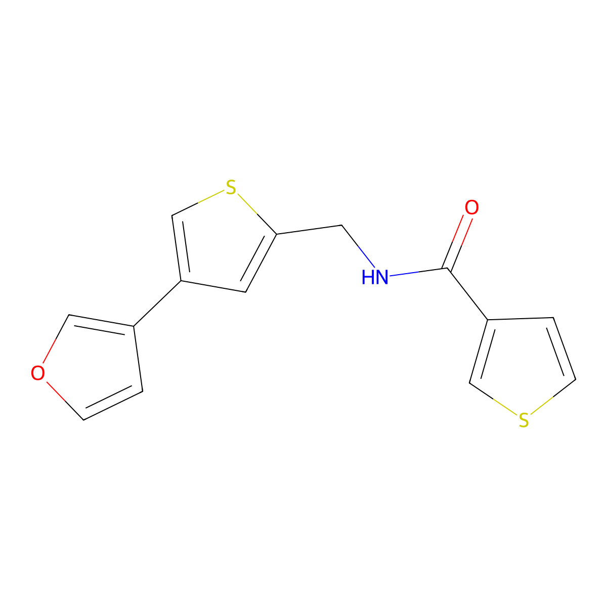 N-{[4-(furan-3-yl)thiophen-2-yl]methyl}thiophene-3-carboxamide molecular structure, CAS 2379997-68-7