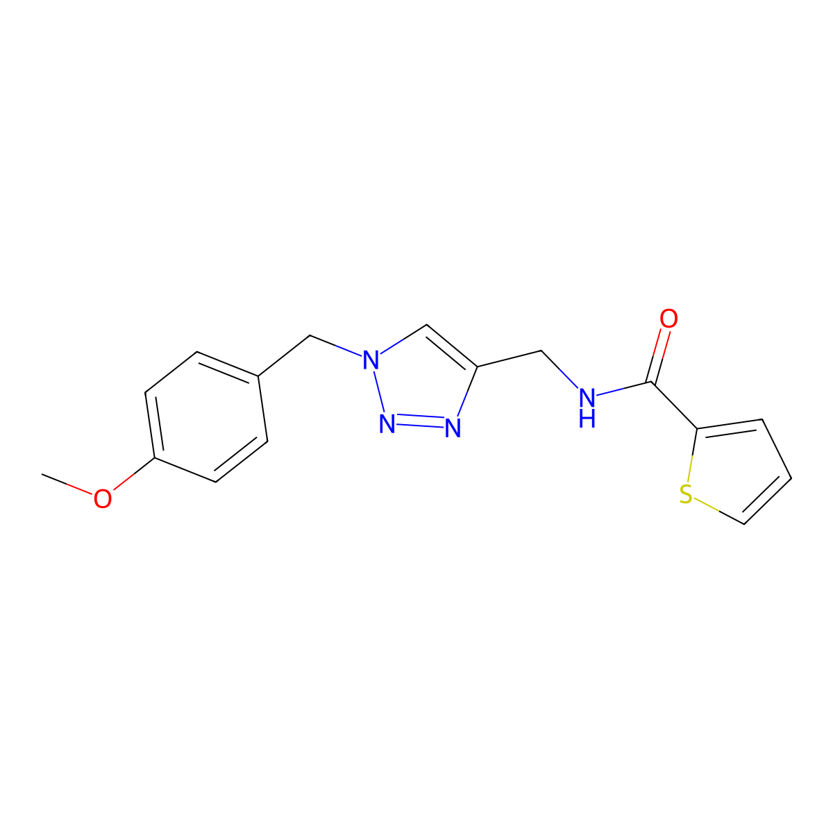 N-({1-[(4-methoxyphenyl)methyl]-1H-1,2,3-triazol-4-yl}methyl)thiophene-2-carboxamide molecular structure, CAS 2379997-71-2