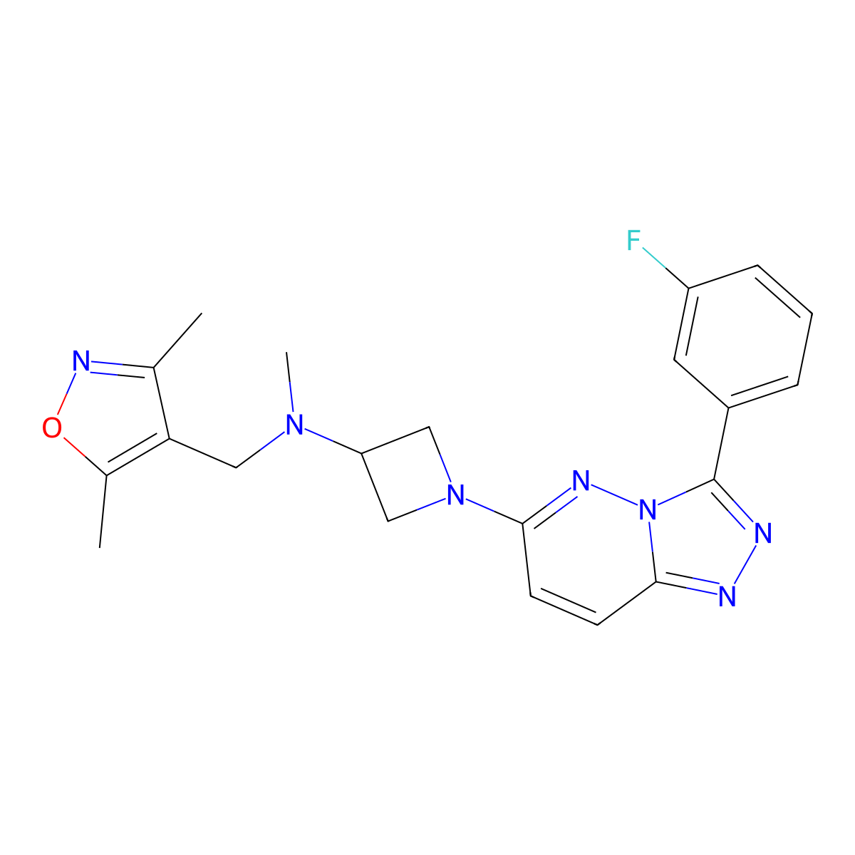 N-[(3,5-Dimethyl-1,2-oxazol-4-yl)methyl]-1-[3-(3-fluorophenyl)-[1,2,4]triazolo[4,3-b]pyridazin-6-yl]-N-methylazetidin-3-amine molecular structure, CAS 2379997-77-8