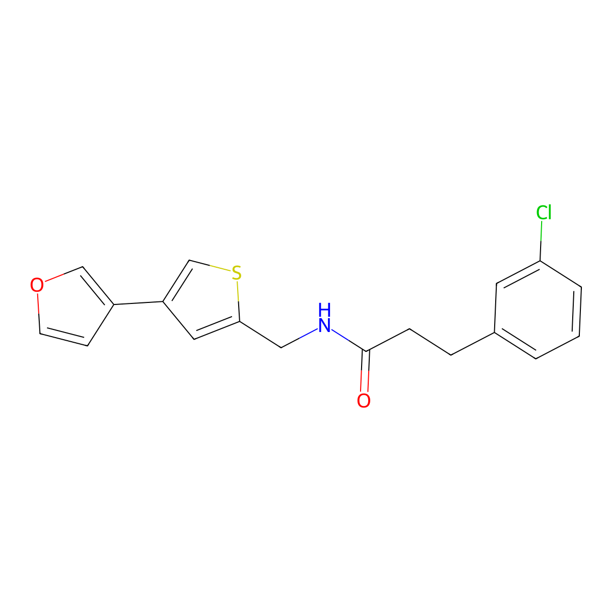 3-(3-chlorophenyl)-N-{[4-(furan-3-yl)thiophen-2-yl]methyl}propanamide molecular structure, CAS 2379997-90-5