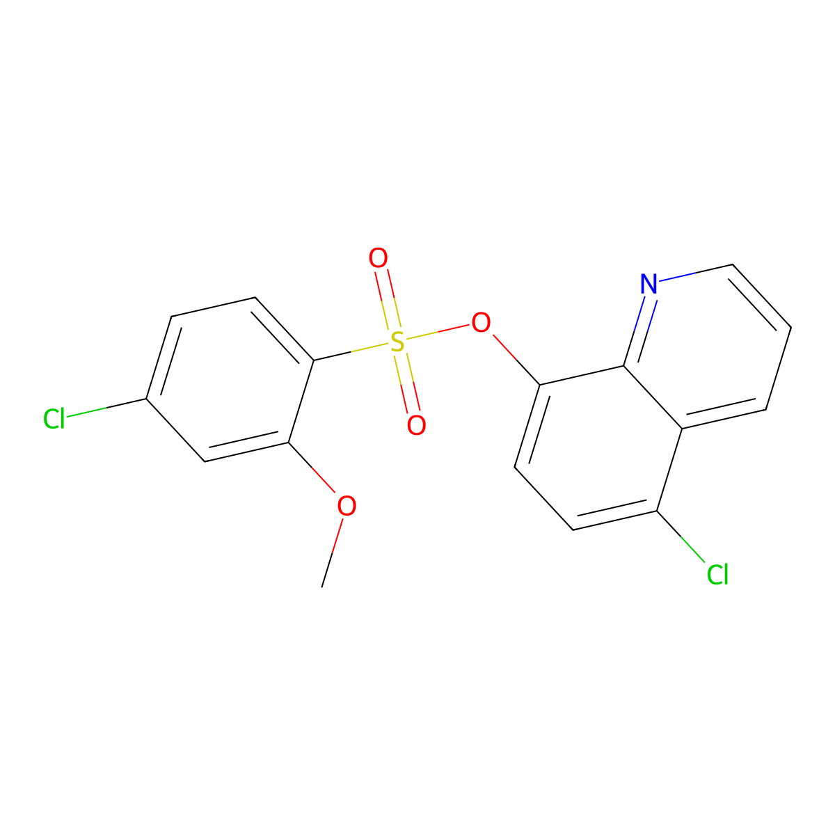 5-Chloroquinolin-8-yl 4-chloro-2-methoxybenzene-1-sulfonate molecular structure, CAS 2379997-93-8