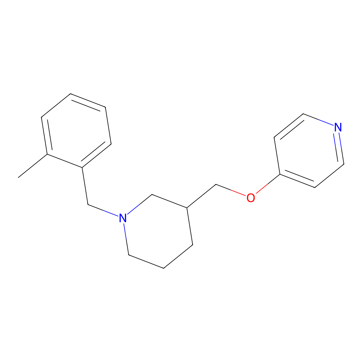 4-({1-[(2-Methylphenyl)methyl]piperidin-3-yl}methoxy)pyridine molecular structure, CAS 2379997-99-4