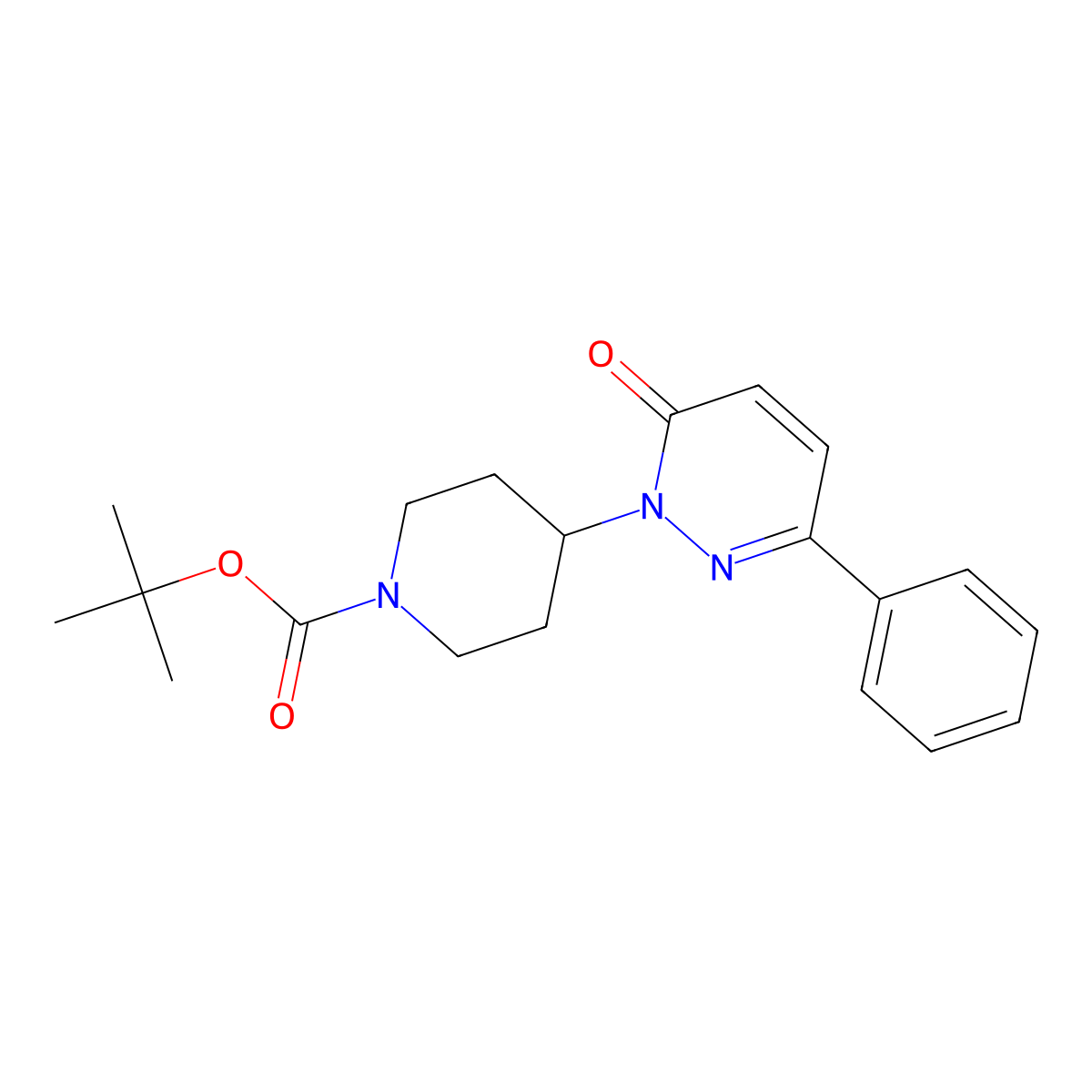 Tert-butyl 4-(6-oxo-3-phenyl-1,6-dihydropyridazin-1-yl)piperidine-1-carboxylate molecular structure, CAS 2379998-02-2