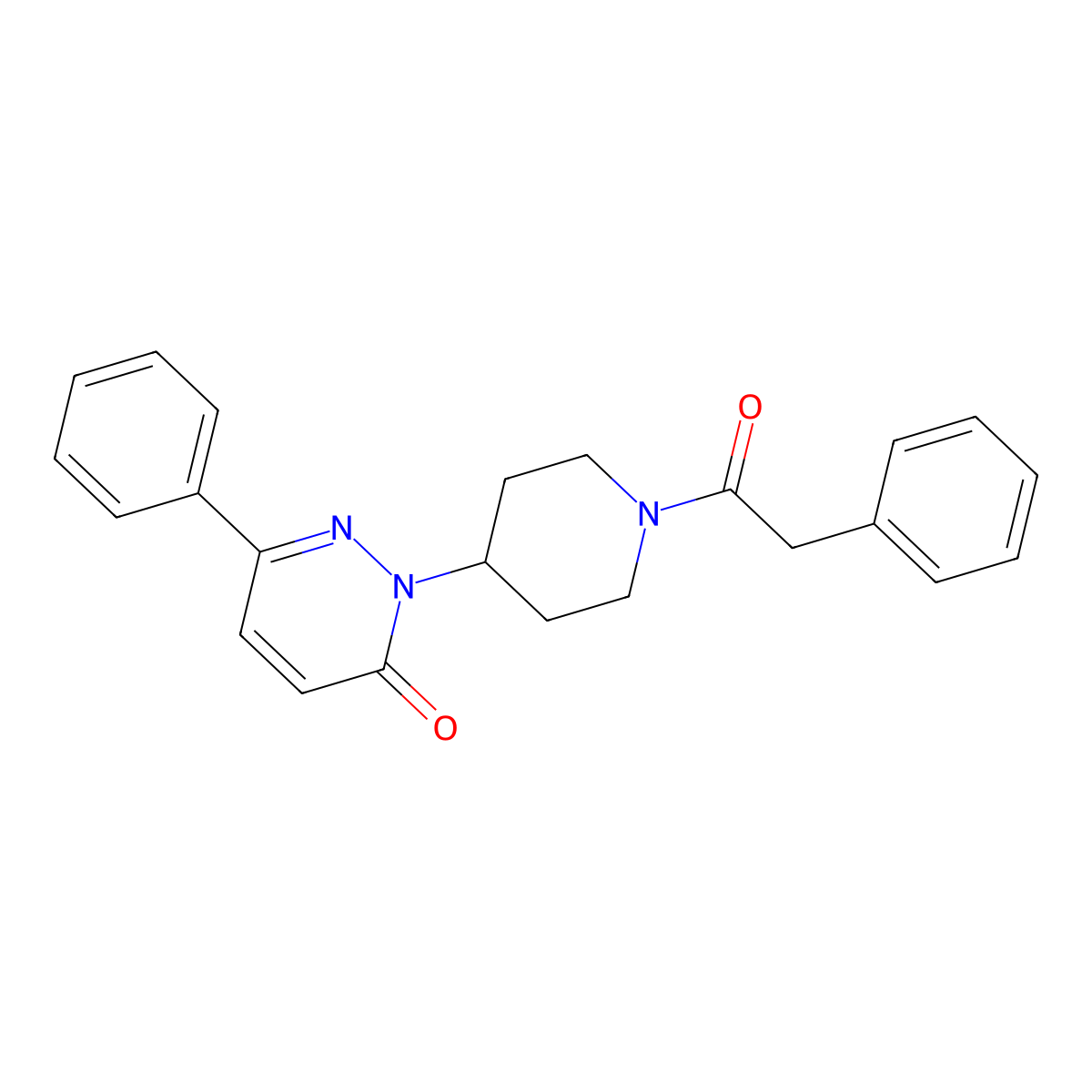 6-Phenyl-2-[1-(2-phenylacetyl)piperidin-4-yl]-2,3-dihydropyridazin-3-one molecular structure, CAS 2379998-03-3