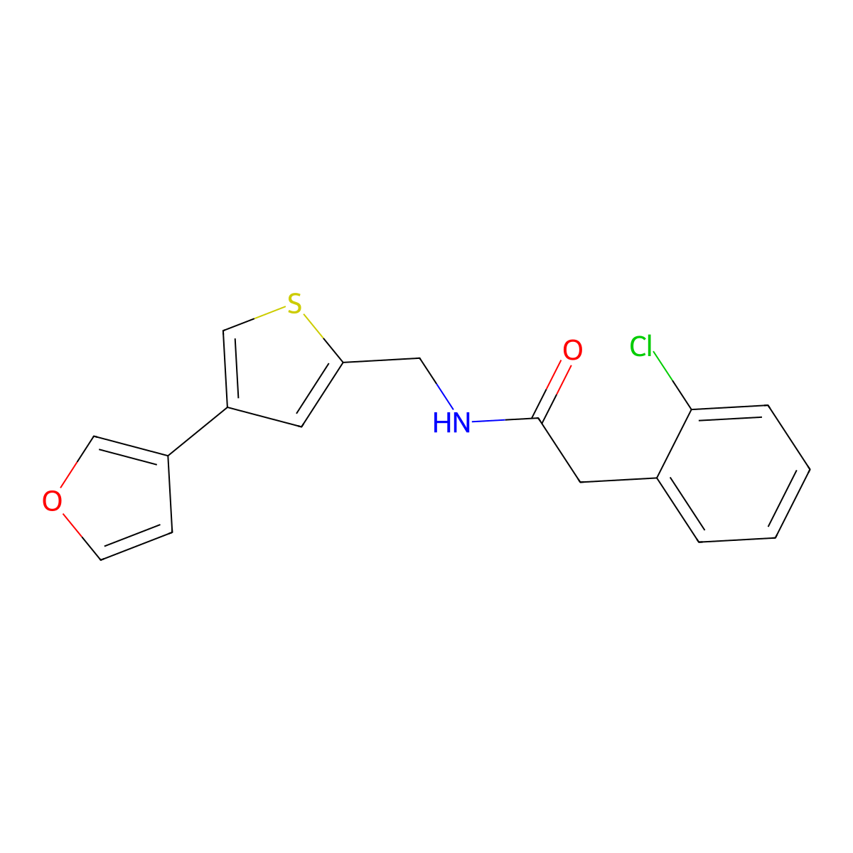 2-(2-chlorophenyl)-N-{[4-(furan-3-yl)thiophen-2-yl]methyl}acetamide molecular structure, CAS 2379998-15-7