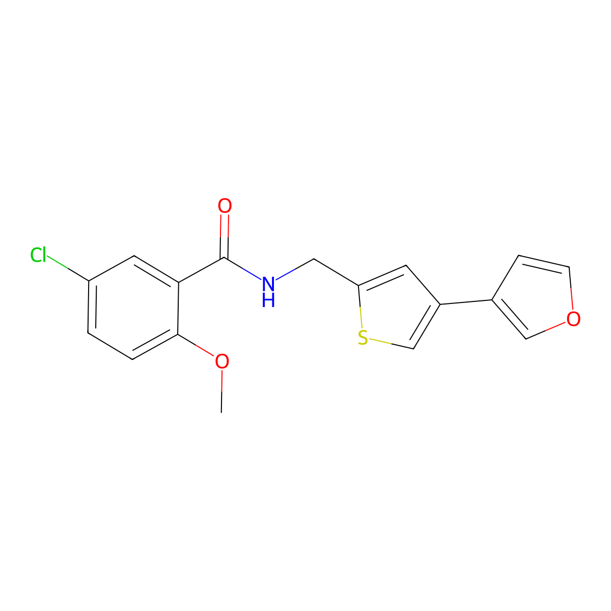 5-chloro-N-{[4-(furan-3-yl)thiophen-2-yl]methyl}-2-methoxybenzamide molecular structure, CAS 2379998-17-9