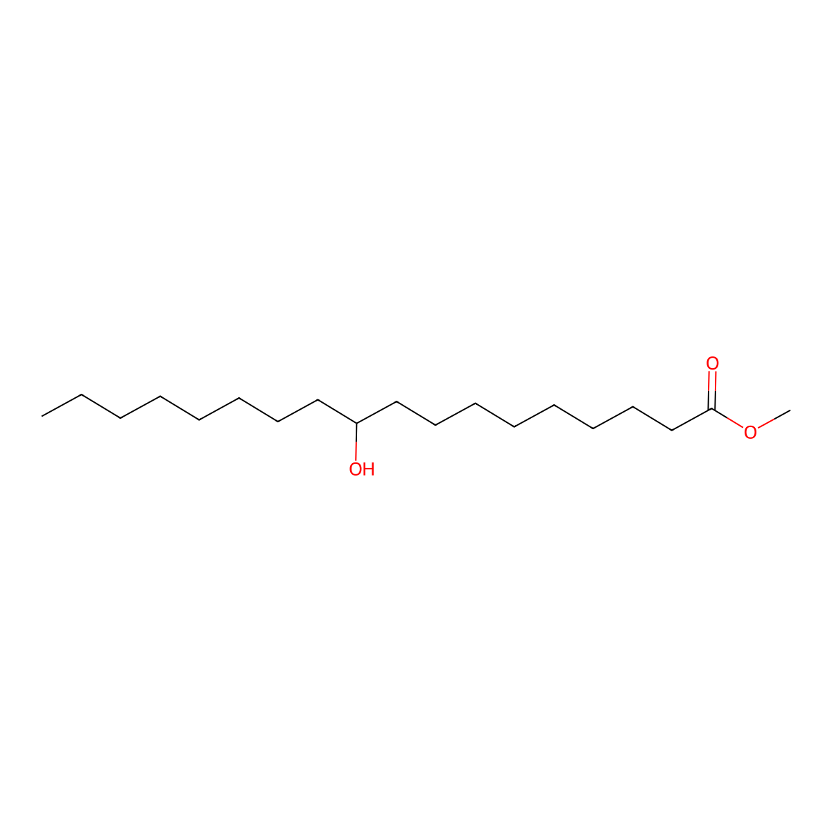 Methyl 10-hydroxystearate molecular structure, CAS 2380-01-0