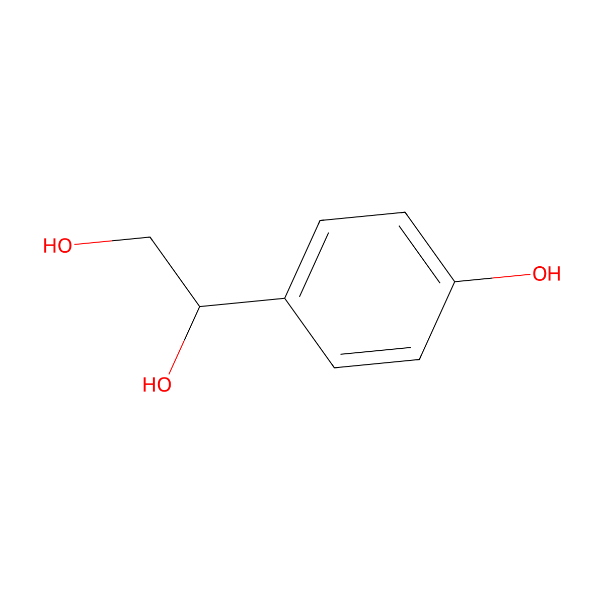 4-Hydroxyphenethylene glycol molecular structure, CAS 2380-75-8
