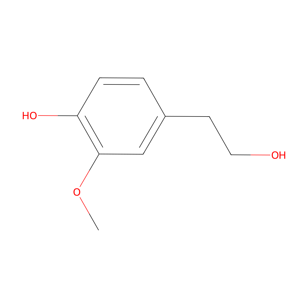 Homovanillyl alcohol molecular structure, CAS 2380-78-1
