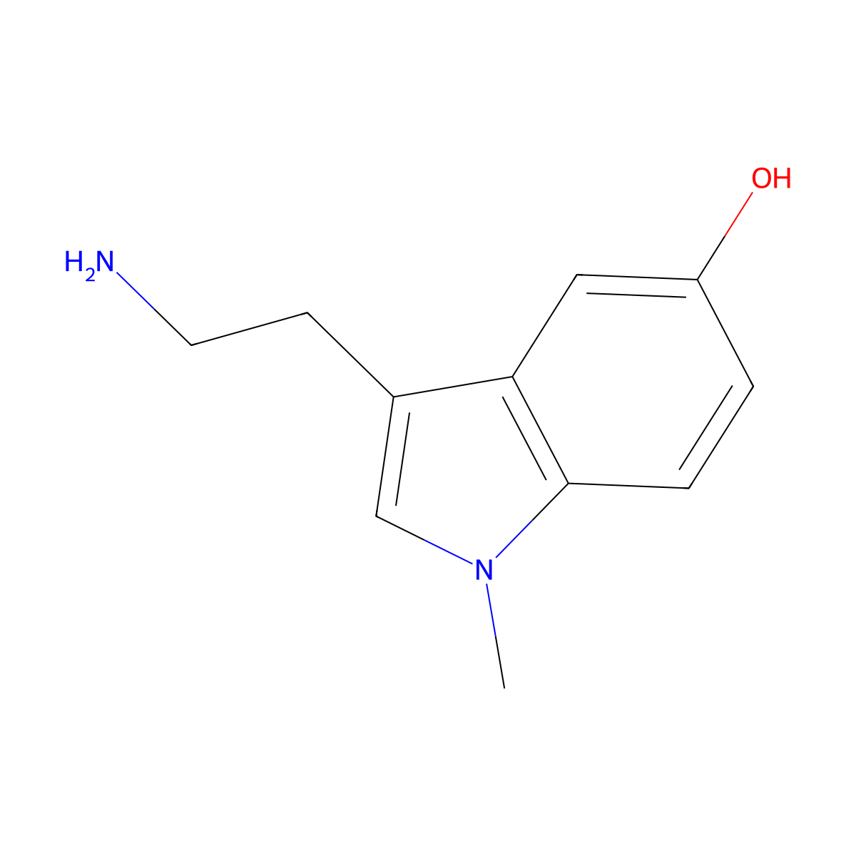 1H-Indol-5-ol, 3-(2-aminoethyl)-1-methyl- molecular structure, CAS 2380-88-3