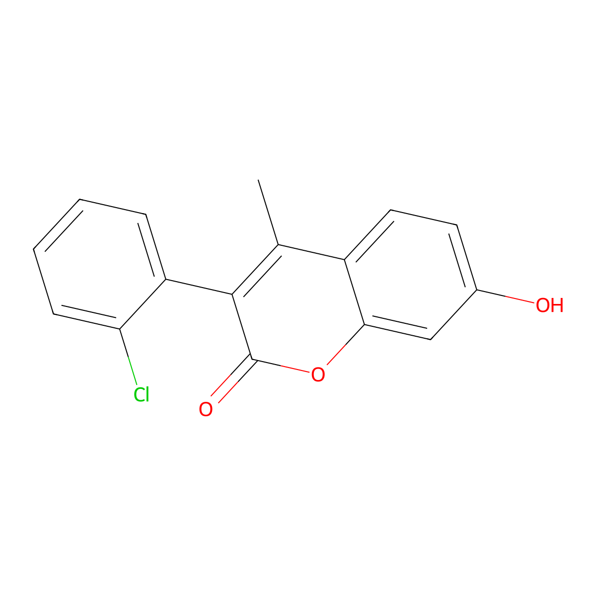 3-(2-Chlorophenyl)-7-hydroxy-4-methylchromen-2-one molecular structure, CAS 23800-93-3