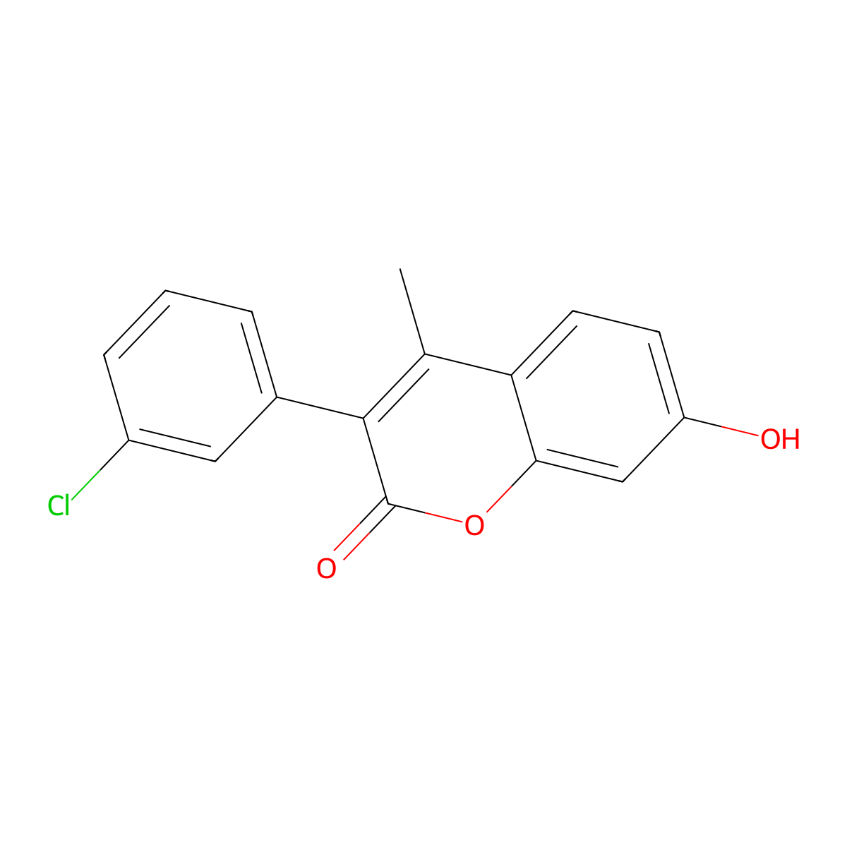 3-(3-Chlorophenyl)-7-hydroxy-4-methylchromen-2-one molecular structure, CAS 23800-94-4
