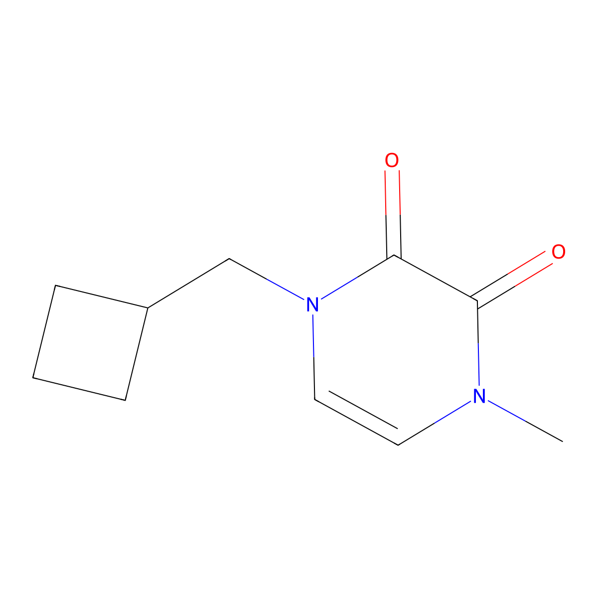 1-(Cyclobutylmethyl)-4-methyl-1,2,3,4-tetrahydropyrazine-2,3-dione molecular structure, CAS 2380008-64-8