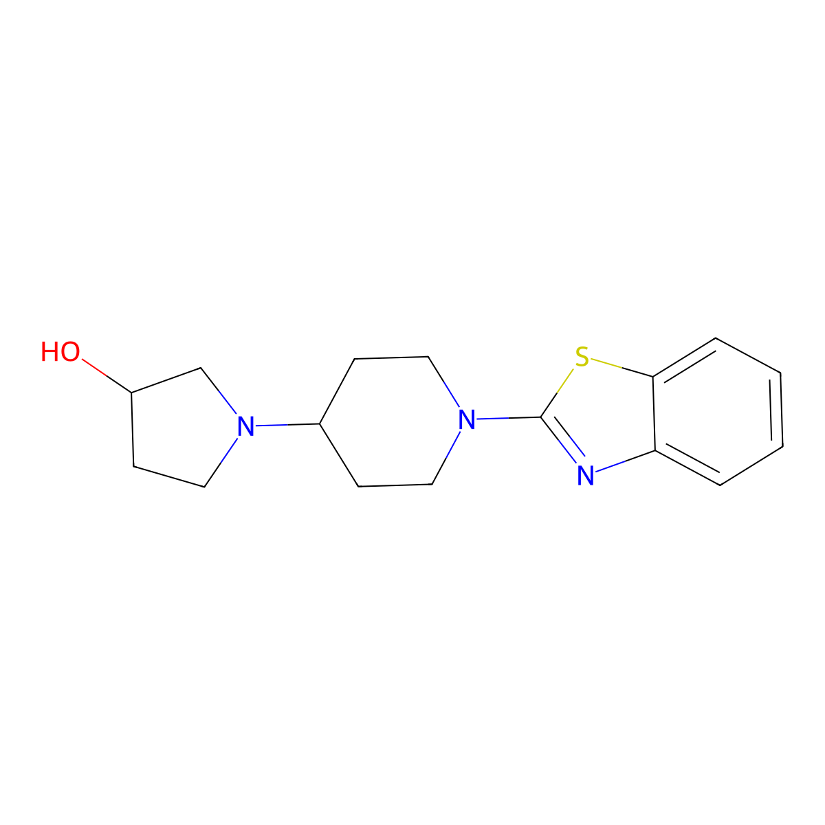 1-[1-(1,3-Benzothiazol-2-yl)piperidin-4-yl]pyrrolidin-3-ol molecular structure, CAS 2380008-69-3