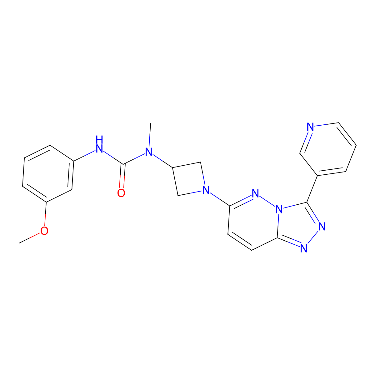 1-(3-Methoxyphenyl)-3-methyl-3-{1-[3-(pyridin-3-yl)-[1,2,4]triazolo[4,3-b]pyridazin-6-yl]azetidin-3-yl}urea molecular structure, CAS 2380008-73-9
