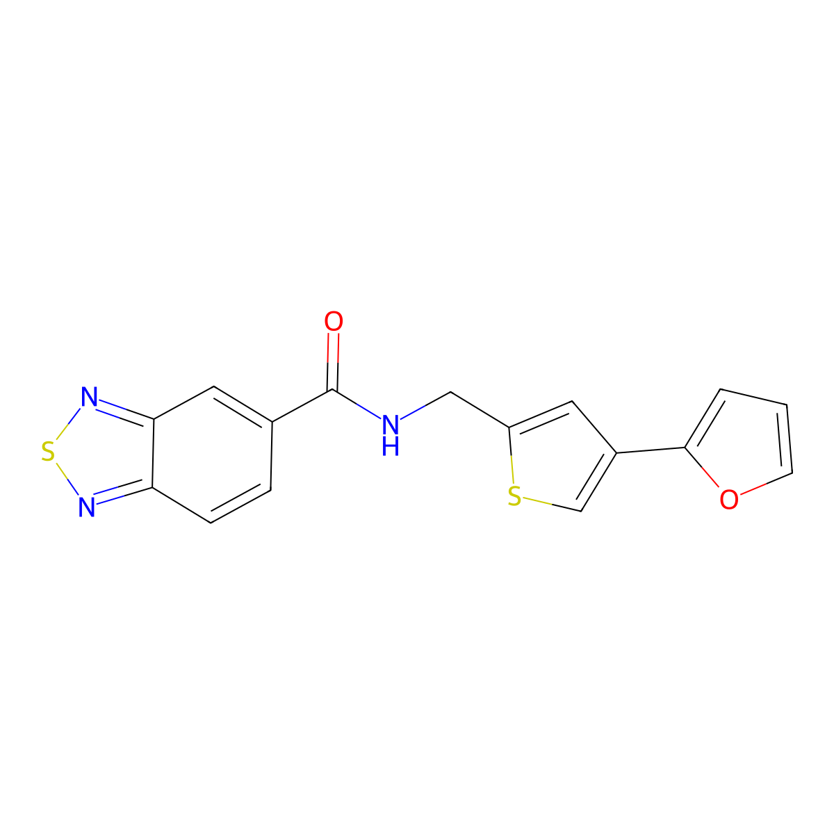 N-{[4-(furan-2-yl)thiophen-2-yl]methyl}-2,1,3-benzothiadiazole-5-carboxamide molecular structure, CAS 2380008-83-1