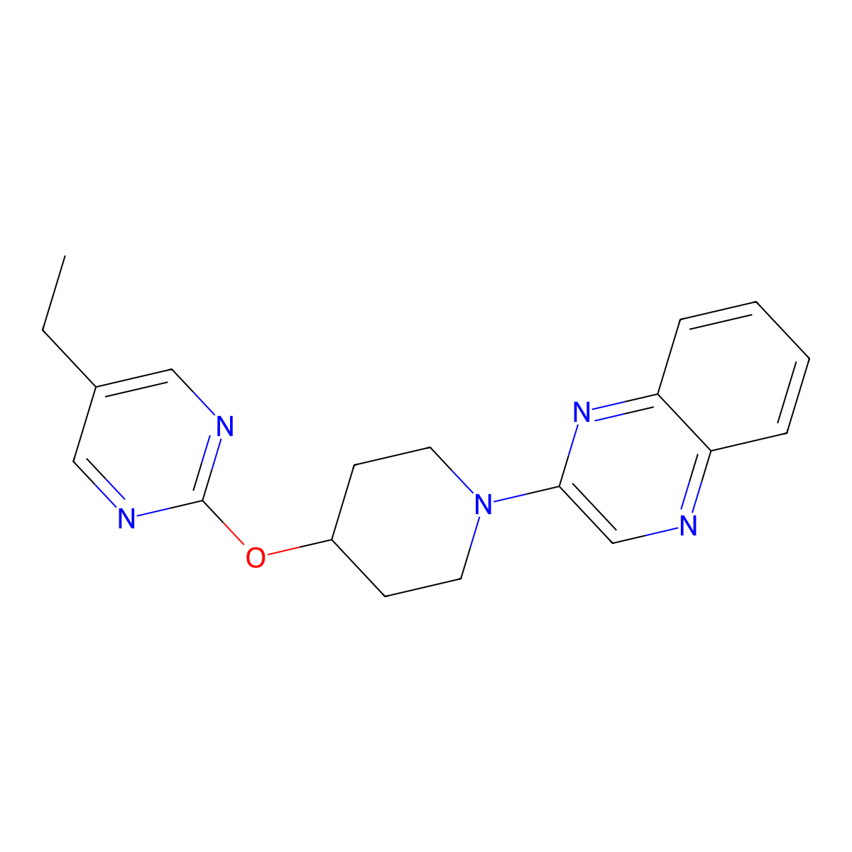 2-{4-[(5-Ethylpyrimidin-2-yl)oxy]piperidin-1-yl}quinoxaline molecular structure, CAS 2380009-03-8