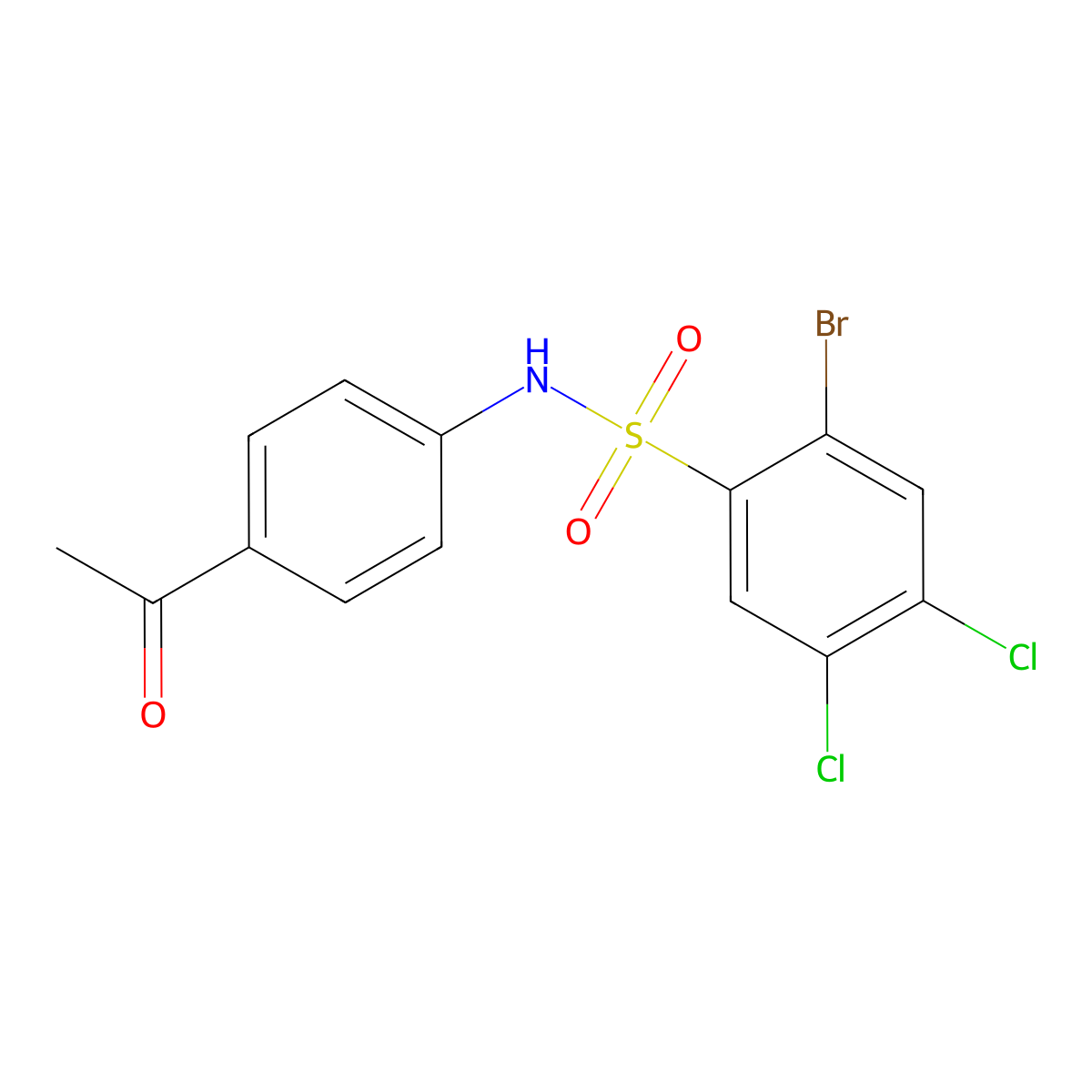 N-(4-acetylphenyl)-2-bromo-4,5-dichlorobenzene-1-sulfonamide molecular structure, CAS 2380009-07-2