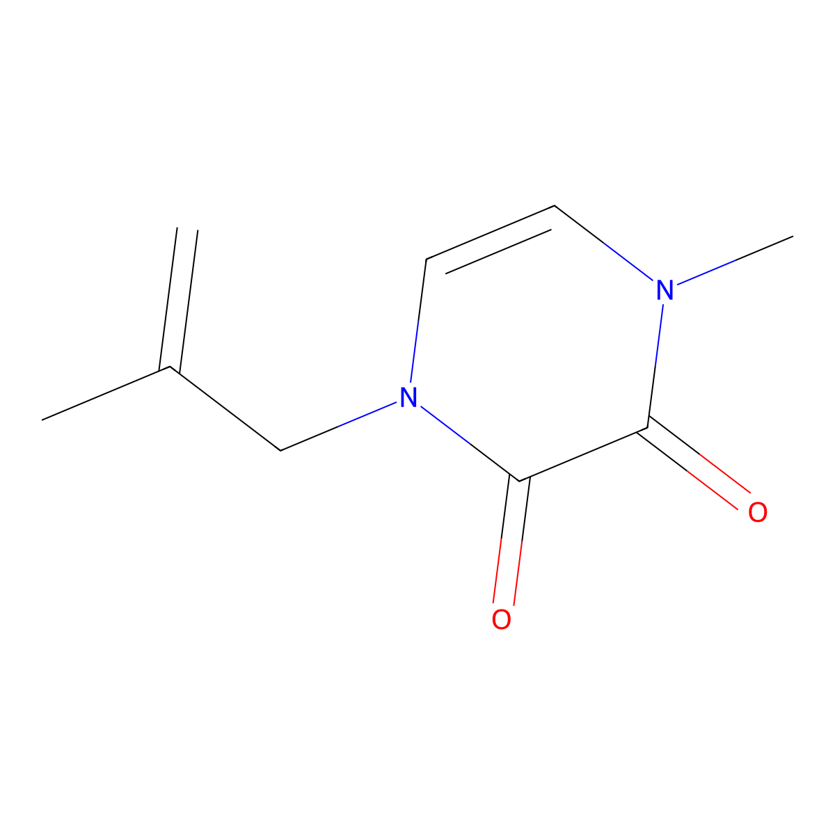 1-Methyl-4-(2-methylprop-2-en-1-yl)-1,2,3,4-tetrahydropyrazine-2,3-dione molecular structure, CAS 2380009-14-1