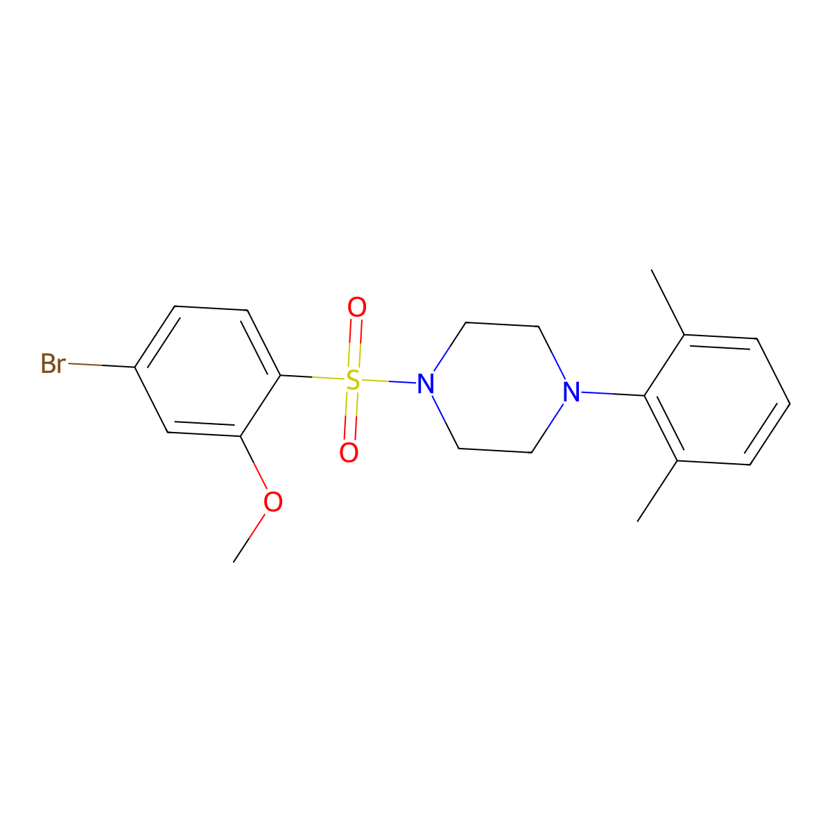 1-(4-Bromo-2-methoxybenzenesulfonyl)-4-(2,6-dimethylphenyl)piperazine molecular structure, CAS 2380009-19-6