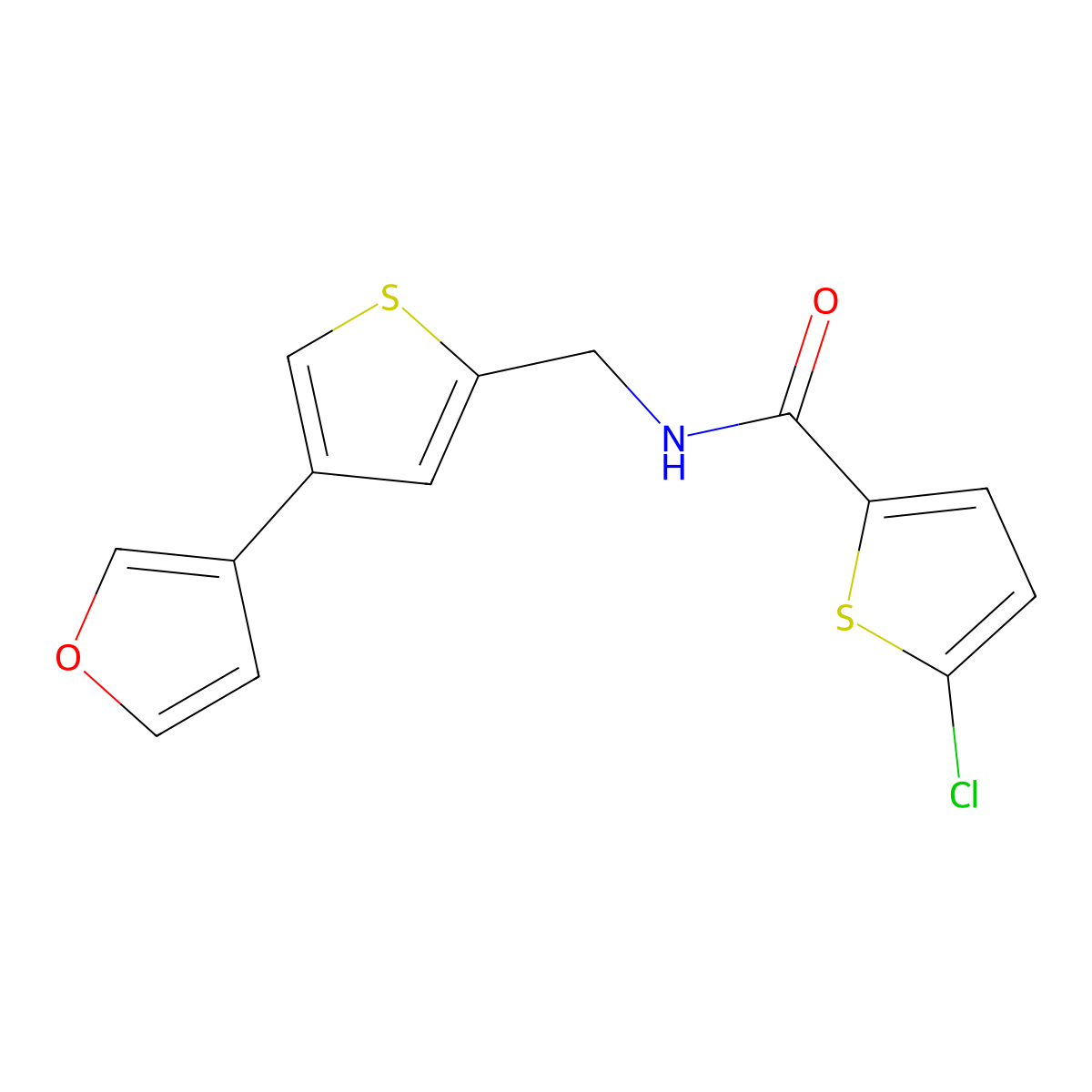 5-chloro-N-{[4-(furan-3-yl)thiophen-2-yl]methyl}thiophene-2-carboxamide molecular structure, CAS 2380009-20-9