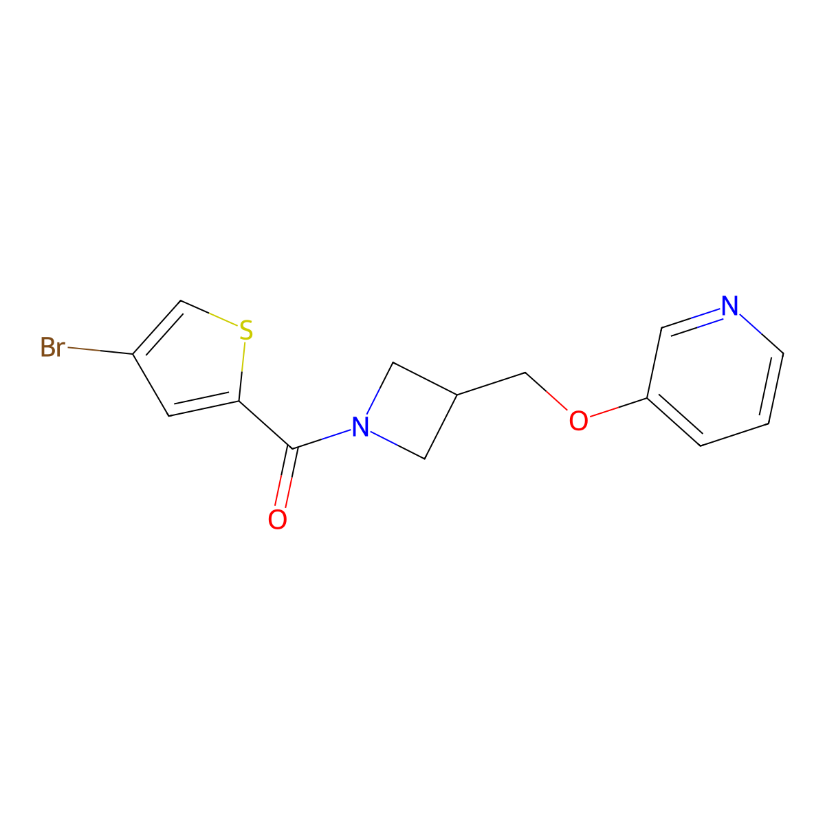 3-{[1-(4-Bromothiophene-2-carbonyl)azetidin-3-yl]methoxy}pyridine molecular structure, CAS 2380009-27-6