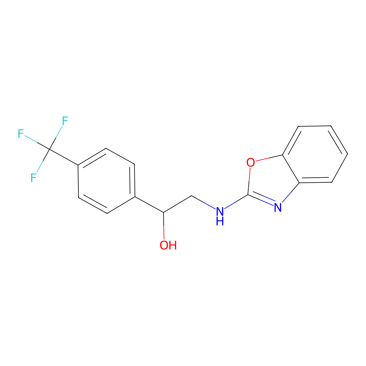 2-[(1,3-Benzoxazol-2-yl)amino]-1-[4-(trifluoromethyl)phenyl]ethan-1-ol molecular structure, CAS 2380009-30-1