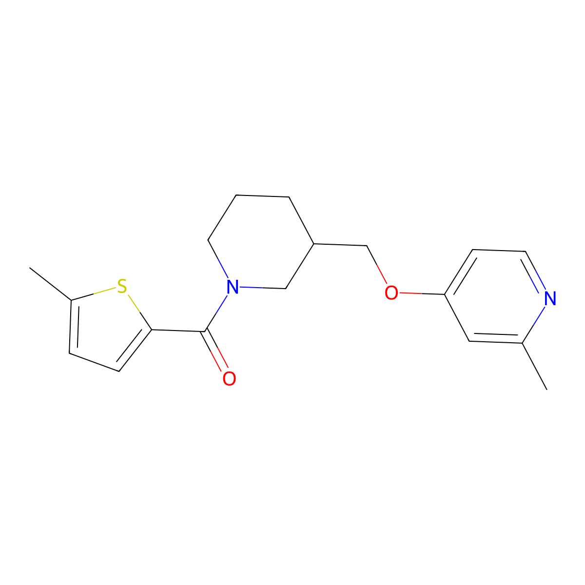 2-Methyl-4-{[1-(5-methylthiophene-2-carbonyl)piperidin-3-yl]methoxy}pyridine molecular structure, CAS 2380009-32-3