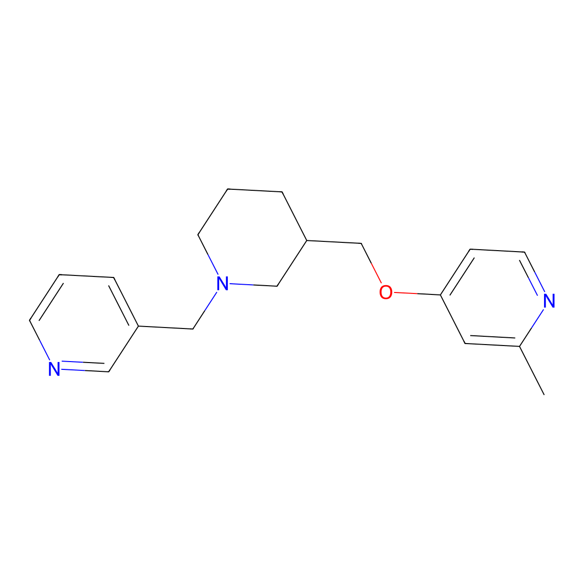 2-Methyl-4-({1-[(pyridin-3-yl)methyl]piperidin-3-yl}methoxy)pyridine molecular structure, CAS 2380009-33-4