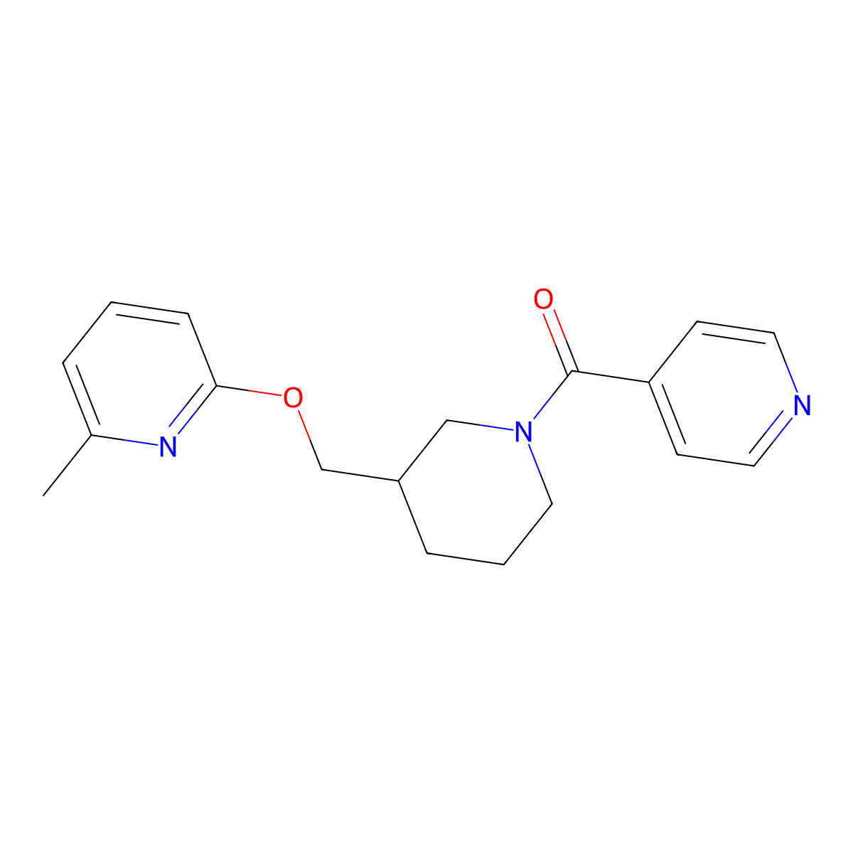 2-Methyl-6-{[1-(pyridine-4-carbonyl)piperidin-3-yl]methoxy}pyridine molecular structure, CAS 2380009-39-0