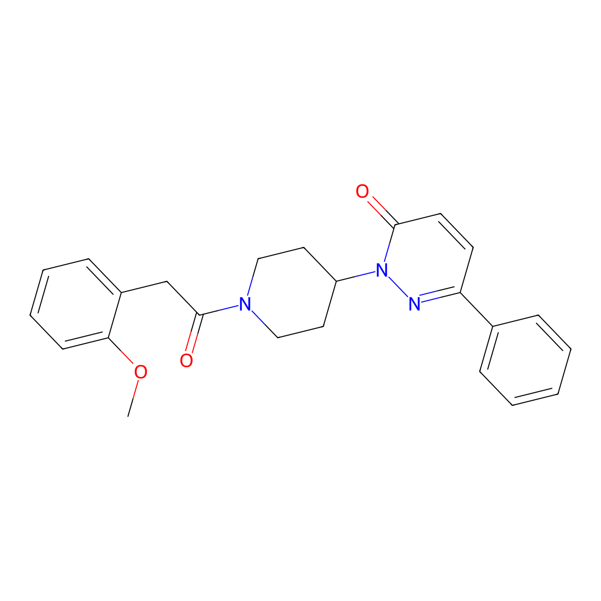 2-{1-[2-(2-Methoxyphenyl)acetyl]piperidin-4-yl}-6-phenyl-2,3-dihydropyridazin-3-one molecular structure, CAS 2380009-40-3