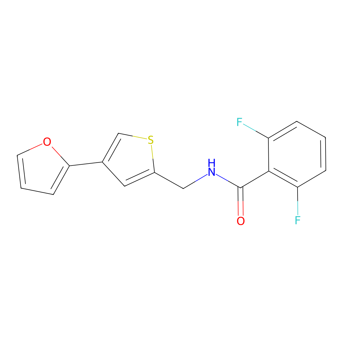 2,6-difluoro-N-{[4-(furan-2-yl)thiophen-2-yl]methyl}benzamide molecular structure, CAS 2380009-48-1