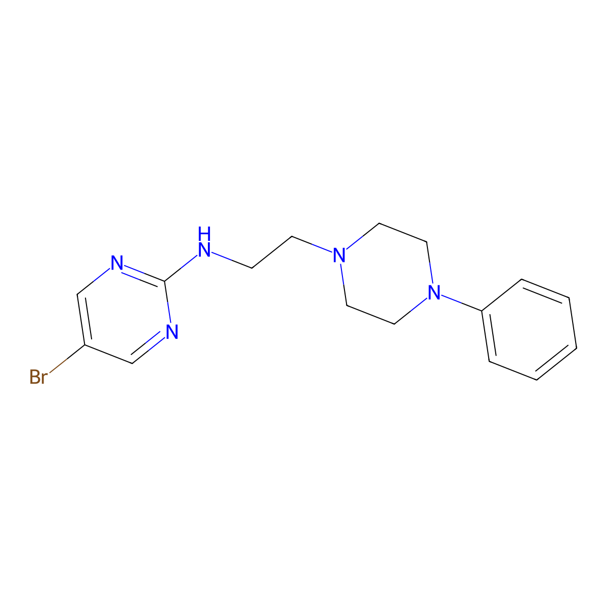 5-Bromo-N-[2-(4-phenylpiperazin-1-yl)ethyl]pyrimidin-2-amine molecular structure, CAS 2380009-49-2
