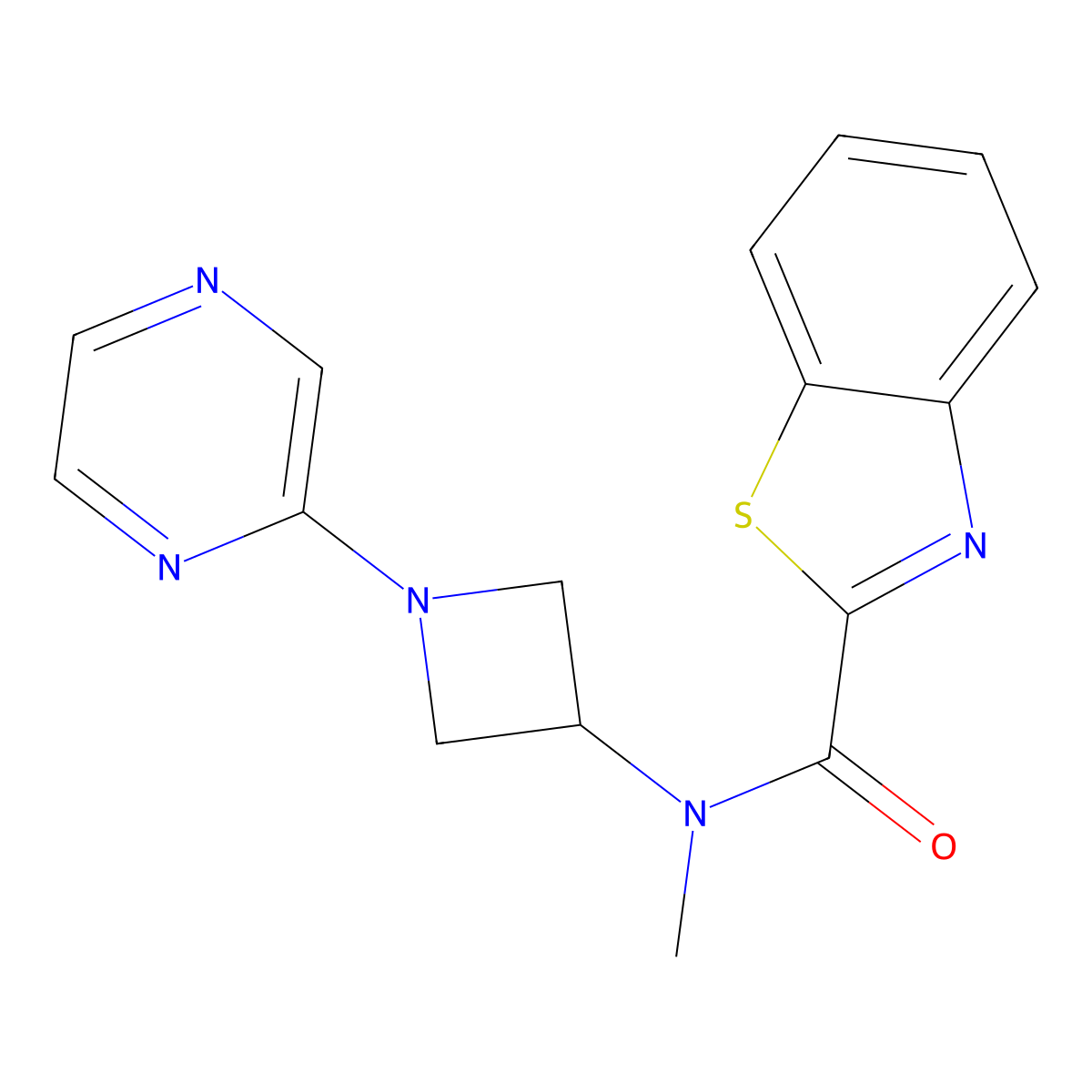N-methyl-N-[1-(pyrazin-2-yl)azetidin-3-yl]-1,3-benzothiazole-2-carboxamide molecular structure, CAS 2380009-64-1