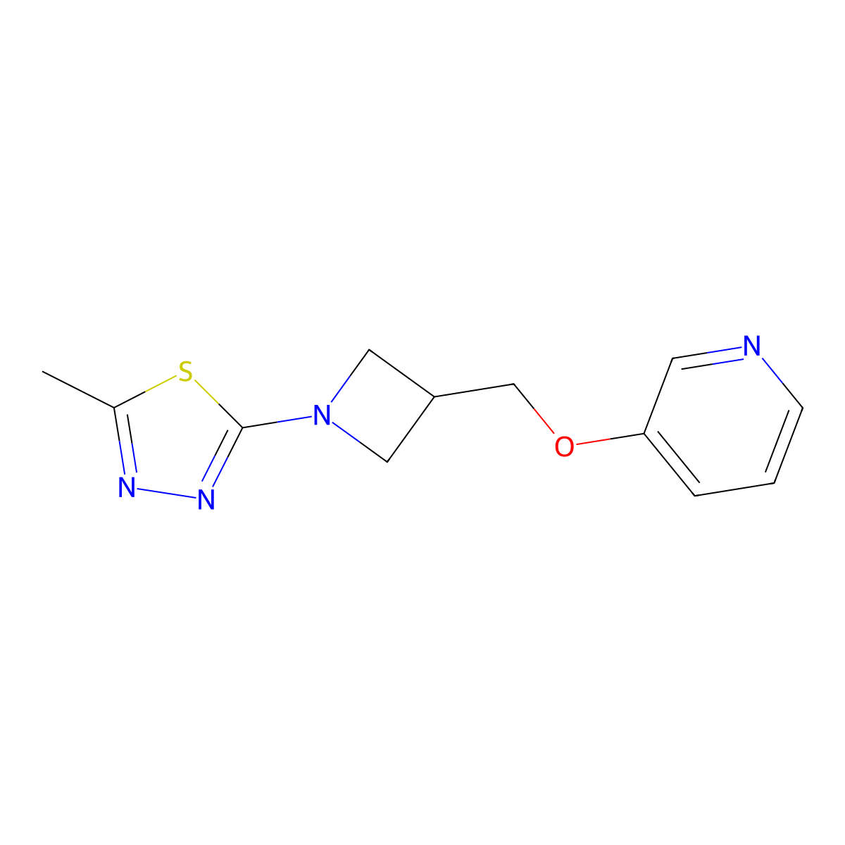 3-{[1-(5-Methyl-1,3,4-thiadiazol-2-yl)azetidin-3-yl]methoxy}pyridine molecular structure, CAS 2380009-82-3