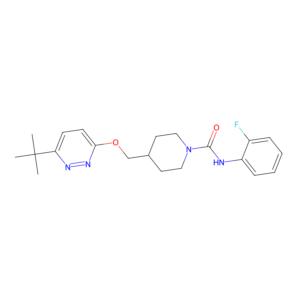 4-{[(6-tert-butylpyridazin-3-yl)oxy]methyl}-N-(2-fluorophenyl)piperidine-1-carboxamide molecular structure, CAS 2380009-91-4
