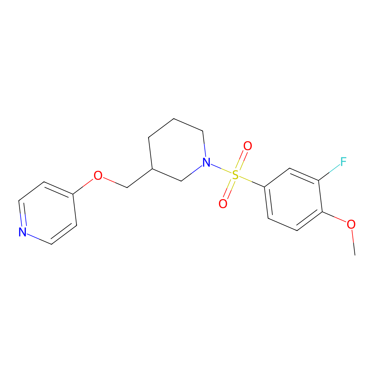 4-{[1-(3-Fluoro-4-methoxybenzenesulfonyl)piperidin-3-yl]methoxy}pyridine molecular structure, CAS 2380009-92-5