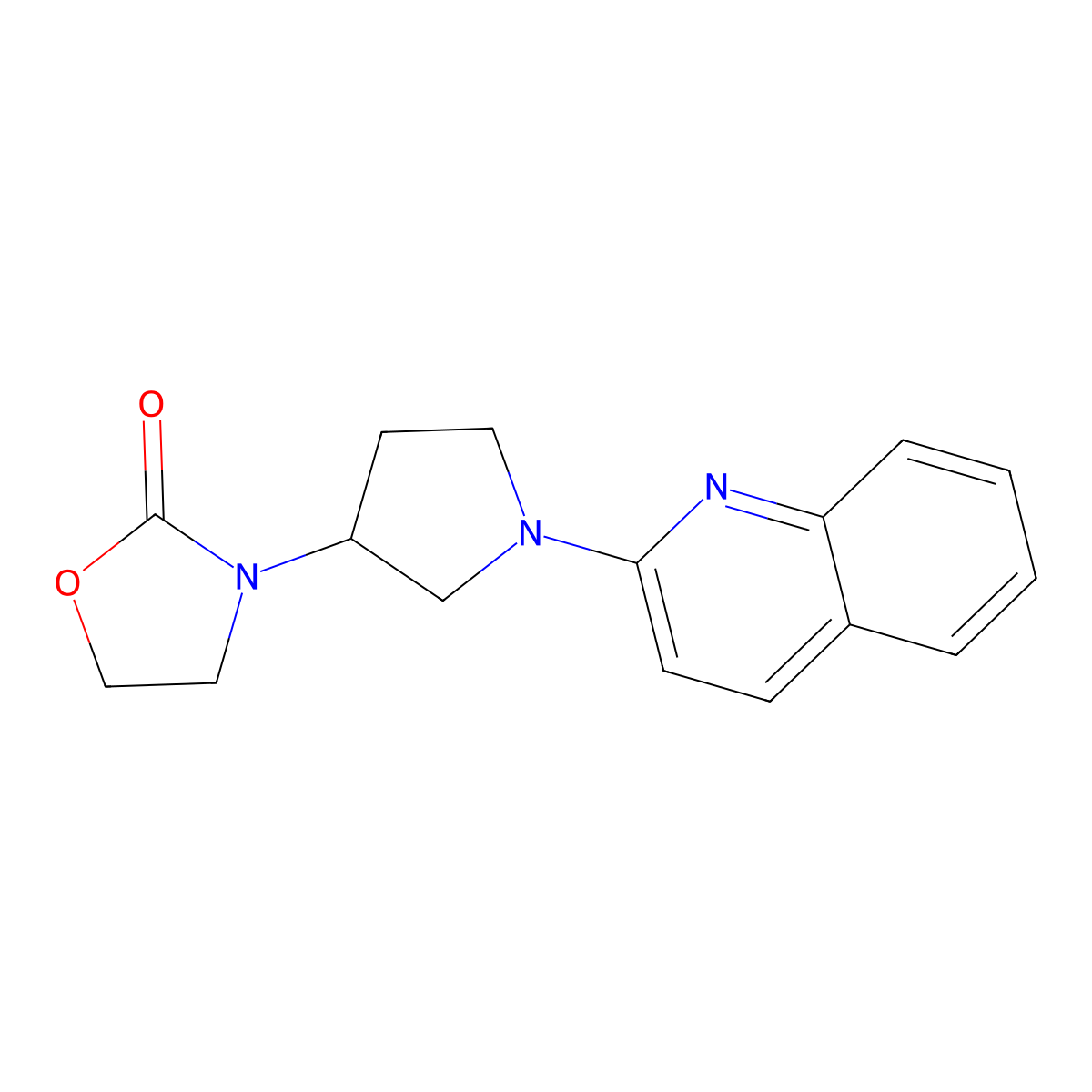 3-[1-(Quinolin-2-yl)pyrrolidin-3-yl]-1,3-oxazolidin-2-one molecular structure, CAS 2380010-11-5