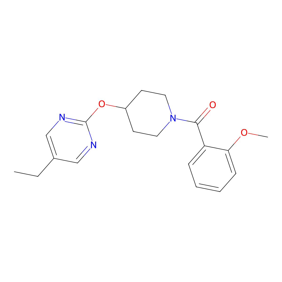 5-Ethyl-2-{[1-(2-methoxybenzoyl)piperidin-4-yl]oxy}pyrimidine molecular structure, CAS 2380010-25-1