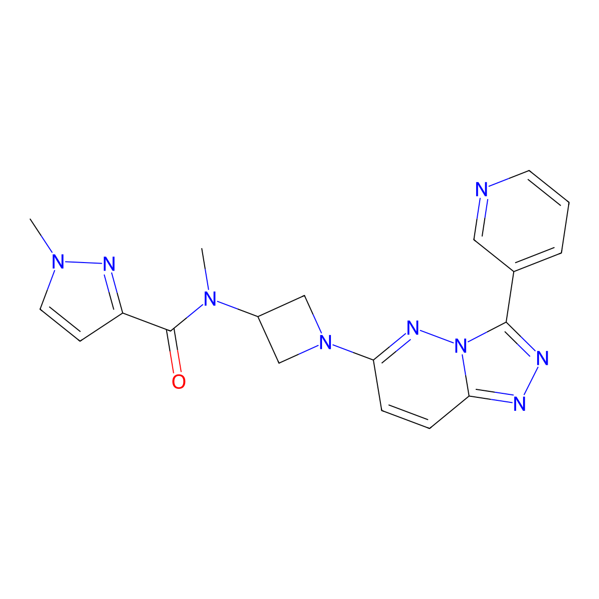 N,1-dimethyl-N-{1-[3-(pyridin-3-yl)-[1,2,4]triazolo[4,3-b]pyridazin-6-yl]azetidin-3-yl}-1H-pyrazole-3-carboxamide molecular structure, CAS 2380010-40-0