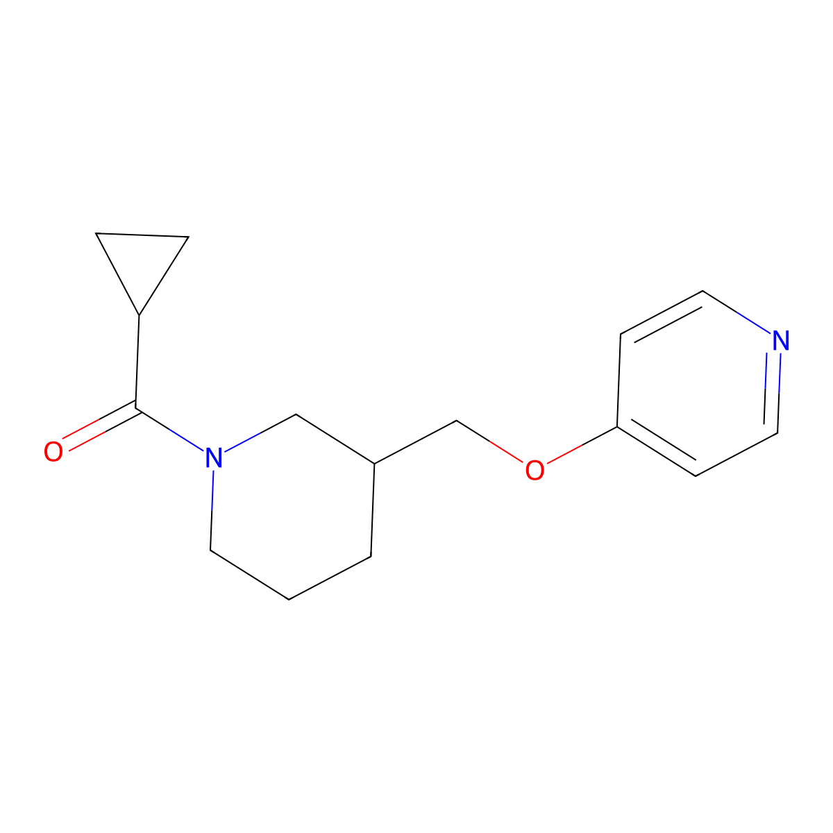 4-[(1-Cyclopropanecarbonylpiperidin-3-yl)methoxy]pyridine molecular structure, CAS 2380010-41-1