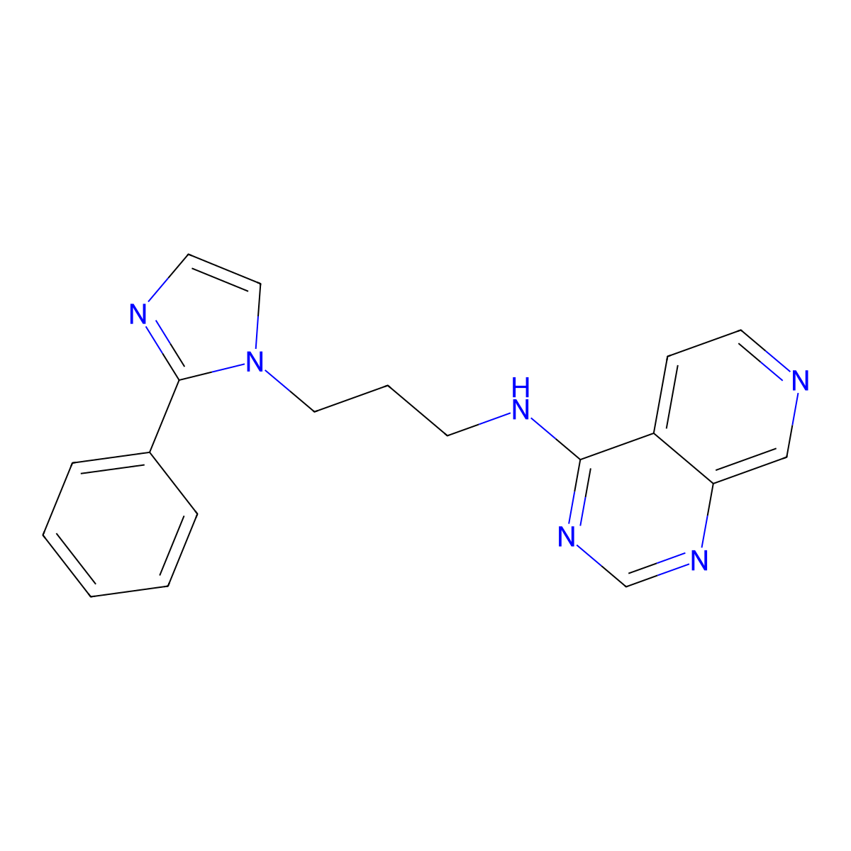 N-[3-(2-phenyl-1H-imidazol-1-yl)propyl]pyrido[3,4-d]pyrimidin-4-amine molecular structure, CAS 2380010-44-4