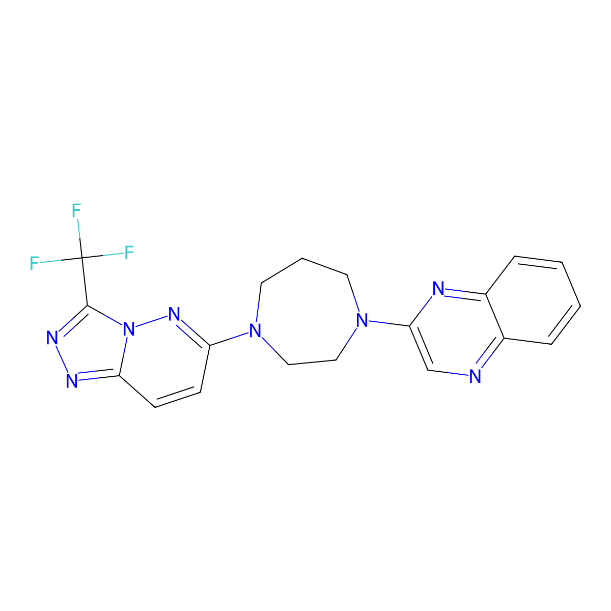 2-{4-[3-(Trifluoromethyl)-[1,2,4]triazolo[4,3-b]pyridazin-6-yl]-1,4-diazepan-1-yl}quinoxaline molecular structure, CAS 2380010-45-5
