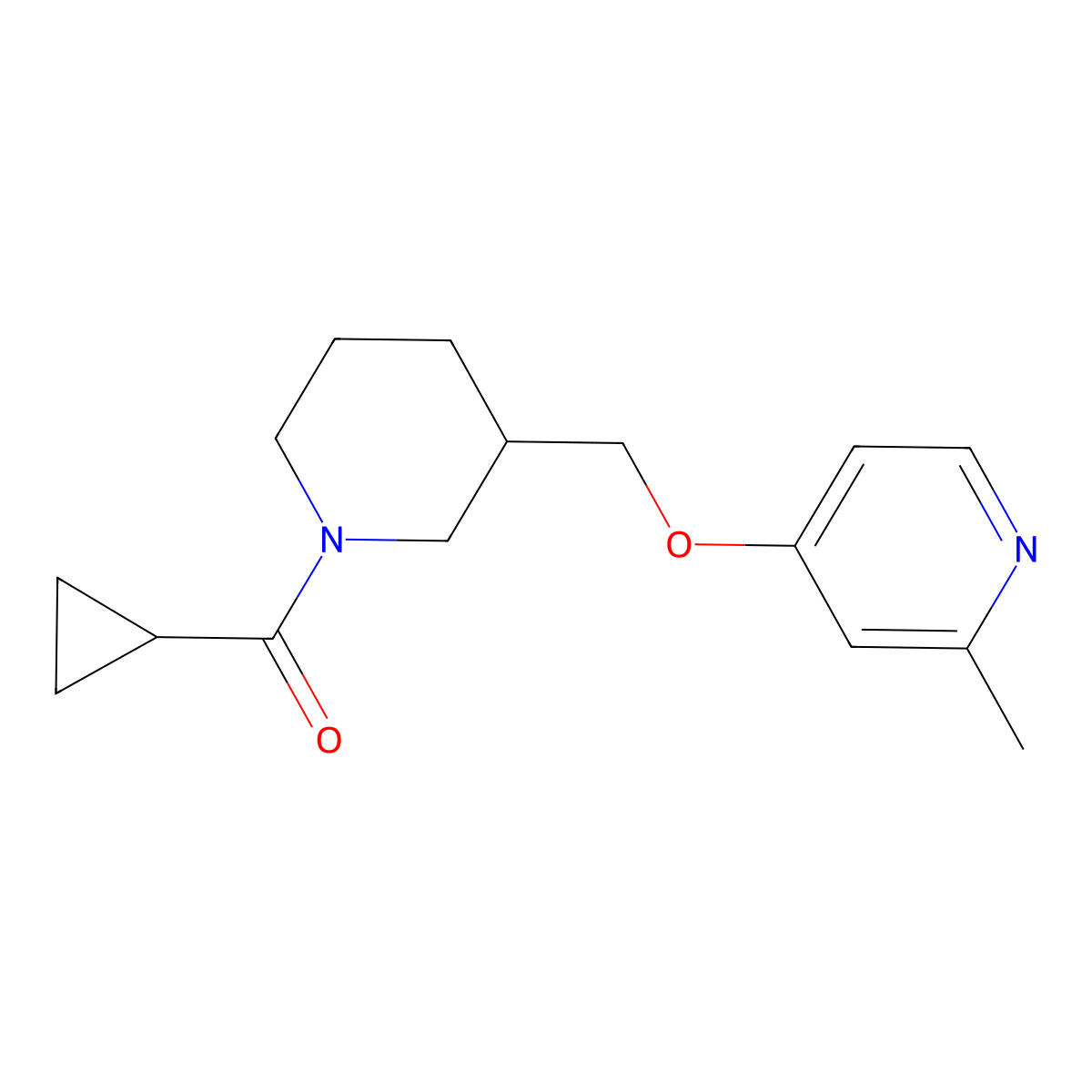 4-[(1-Cyclopropanecarbonylpiperidin-3-yl)methoxy]-2-methylpyridine molecular structure, CAS 2380010-58-0