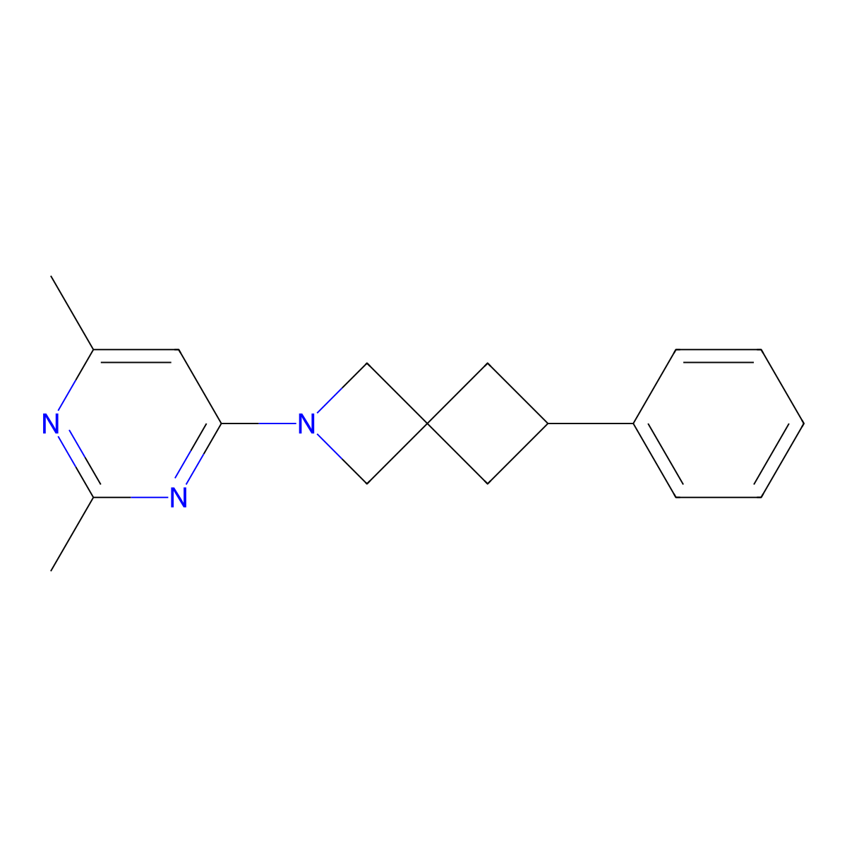 2-(2,6-Dimethylpyrimidin-4-yl)-6-phenyl-2-azaspiro[3.3]heptane molecular structure, CAS 2380010-68-2