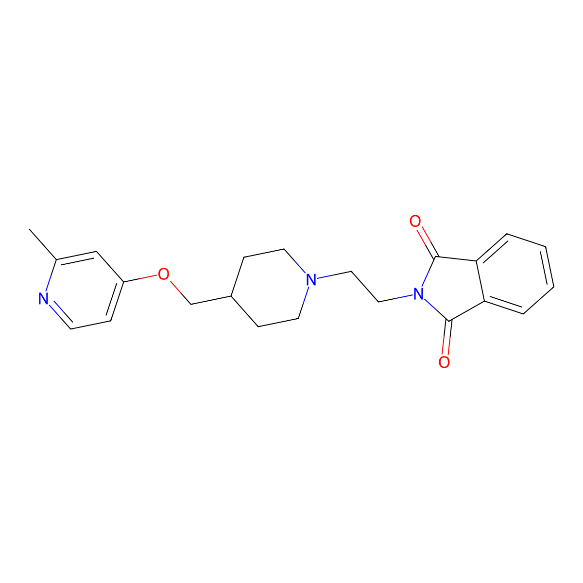 2-[2-(4-{[(2-methylpyridin-4-yl)oxy]methyl}piperidin-1-yl)ethyl]-2,3-dihydro-1H-isoindole-1,3-dione molecular structure, CAS 2380010-70-6