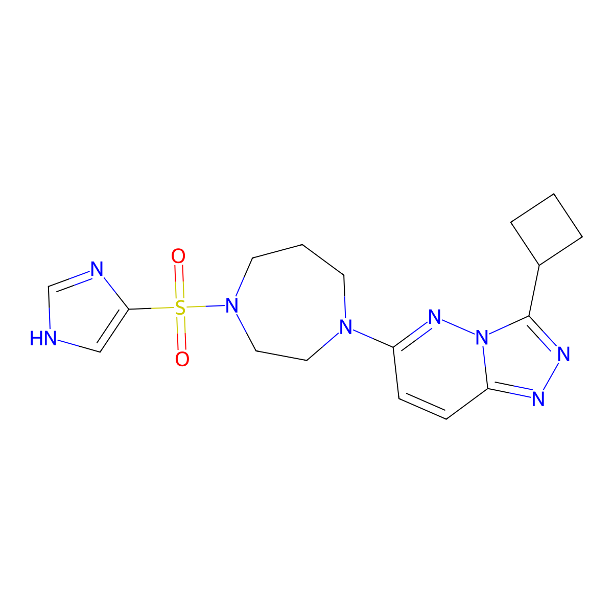 1-{3-cyclobutyl-[1,2,4]triazolo[4,3-b]pyridazin-6-yl}-4-(1H-imidazole-4-sulfonyl)-1,4-diazepane molecular structure, CAS 2380010-86-4