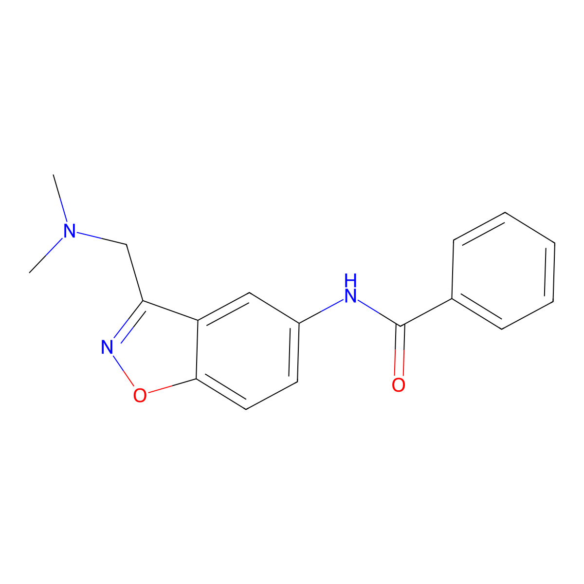 N-{3-[(dimethylamino)methyl]-1,2-benzoxazol-5-yl}benzamide molecular structure, CAS 2380010-91-1